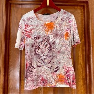 Ferragamo jungle print tee shirt size Large